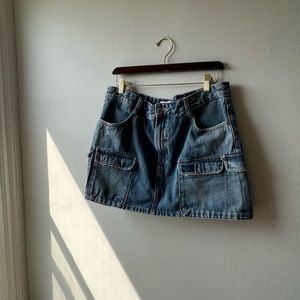 ZARA DENIM CARGO MINISKIRT